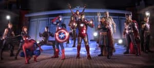 A group of Disney Marvel characters standing on a boat.