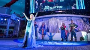 Elsa performs on a Disney cruise ship.