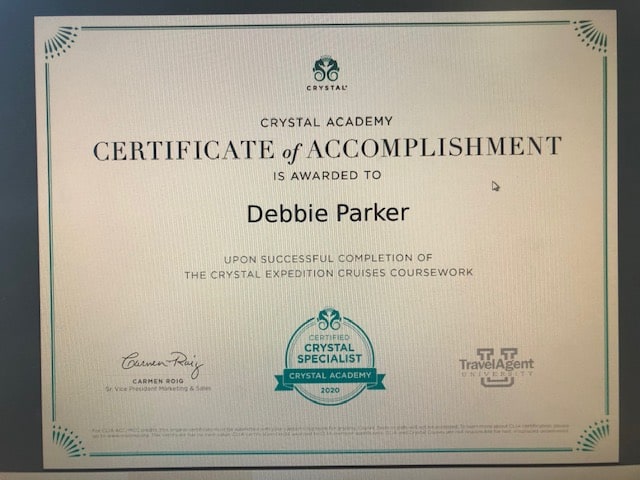 Achievement Certificate: Meet Debbie Parker.